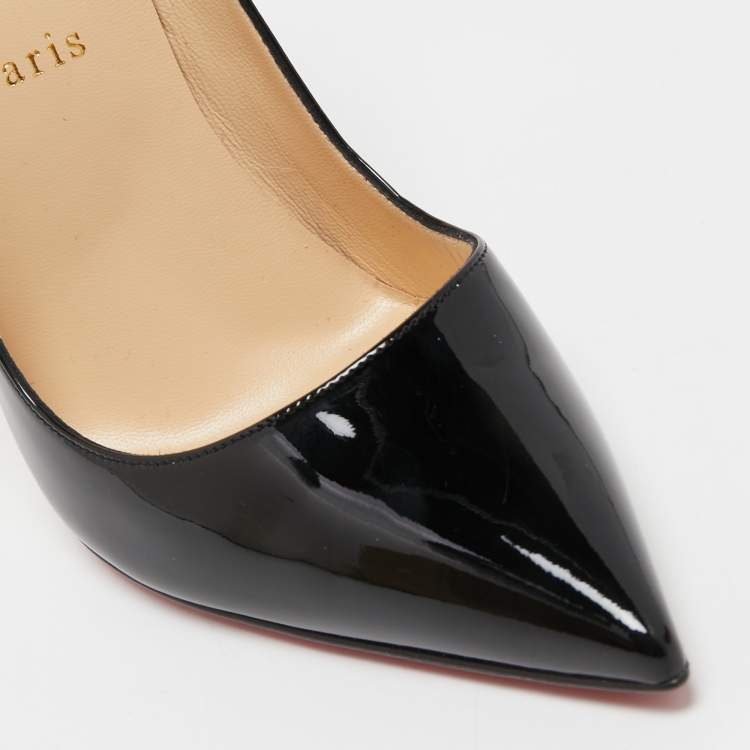Pre Owned Christian Louboutin Black Patent Leather So Kate Pumps Size 38.5