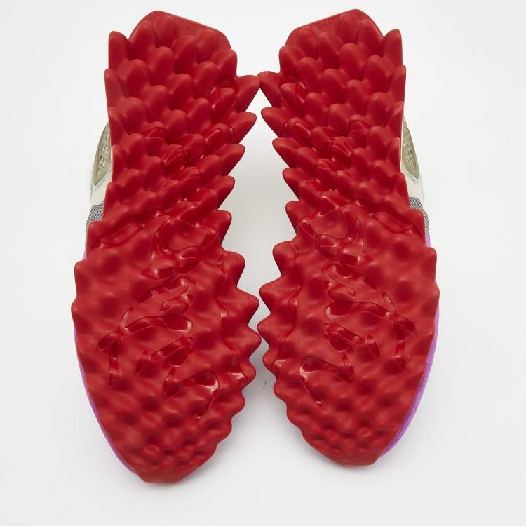 Pre Owned Christian Louboutin Multicolor Leather And PVC Loubishark Low Top Sneakers Size 42