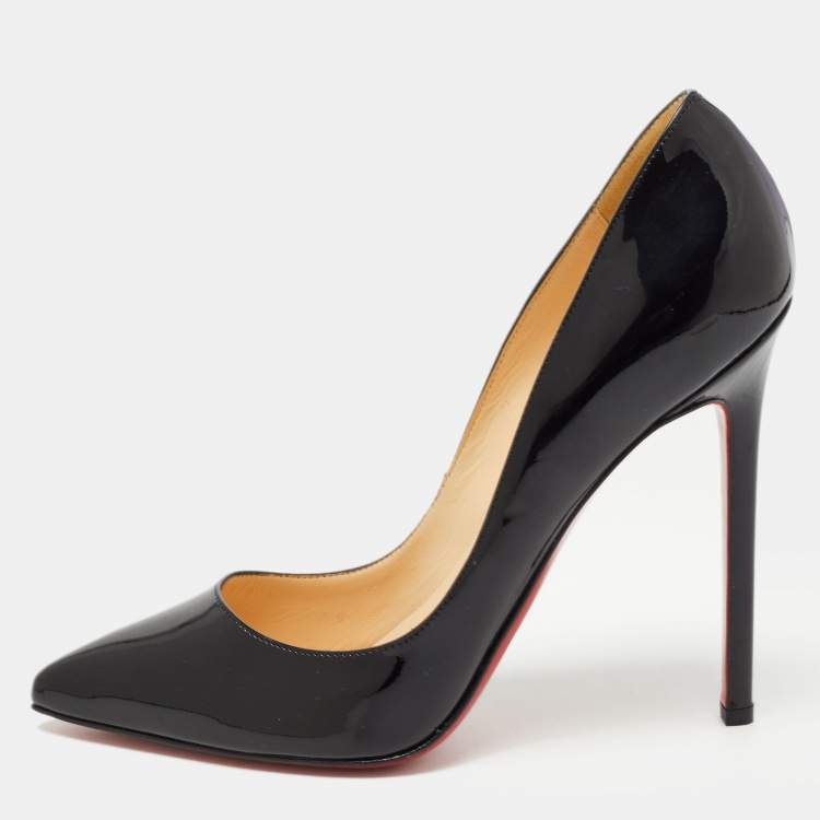 Pre Owned Christian Louboutin Black Patent Pigalle Pumps Size 37.5