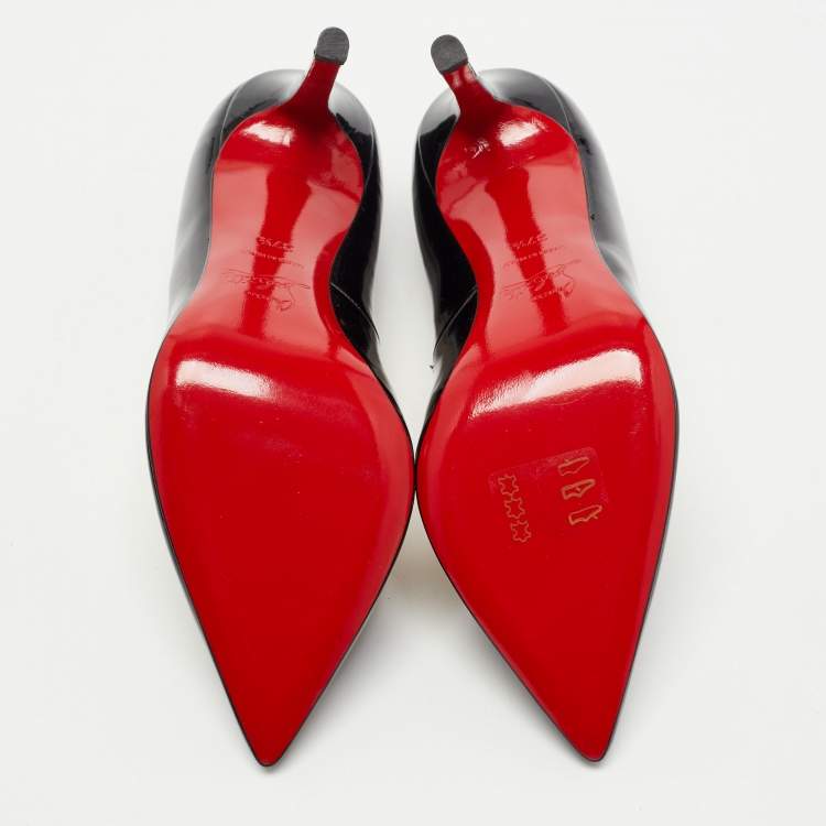 Pre Owned Christian Louboutin Black Patent Pigalle Pumps Size 37.5