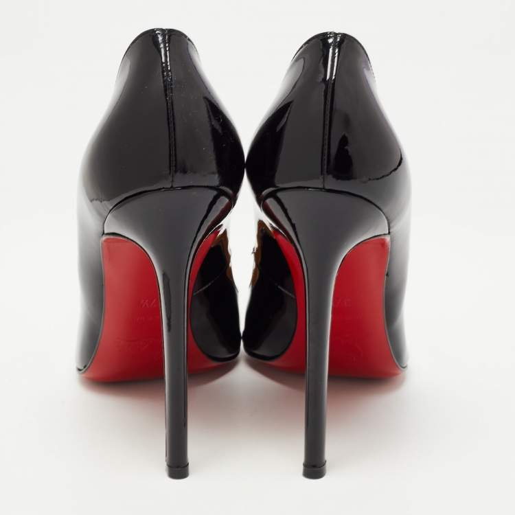 Pre Owned Christian Louboutin Black Patent Pigalle Pumps Size 37.5