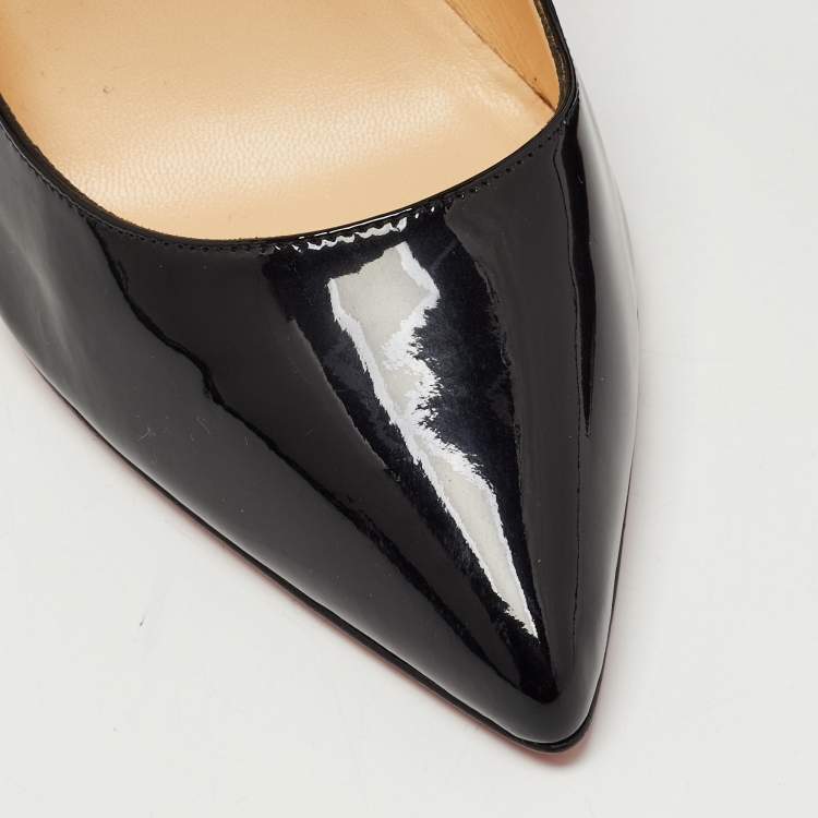 Pre Owned Christian Louboutin Black Patent Pigalle Pumps Size 37.5