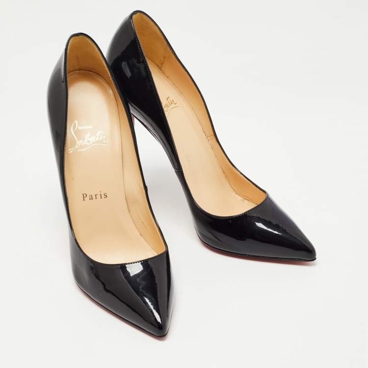 Pre Owned Christian Louboutin Black Patent Pigalle Pumps Size 37.5