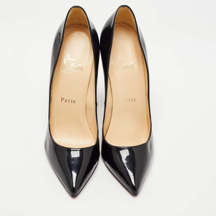 Pre Owned Christian Louboutin Black Patent Pigalle Pumps Size 37.5