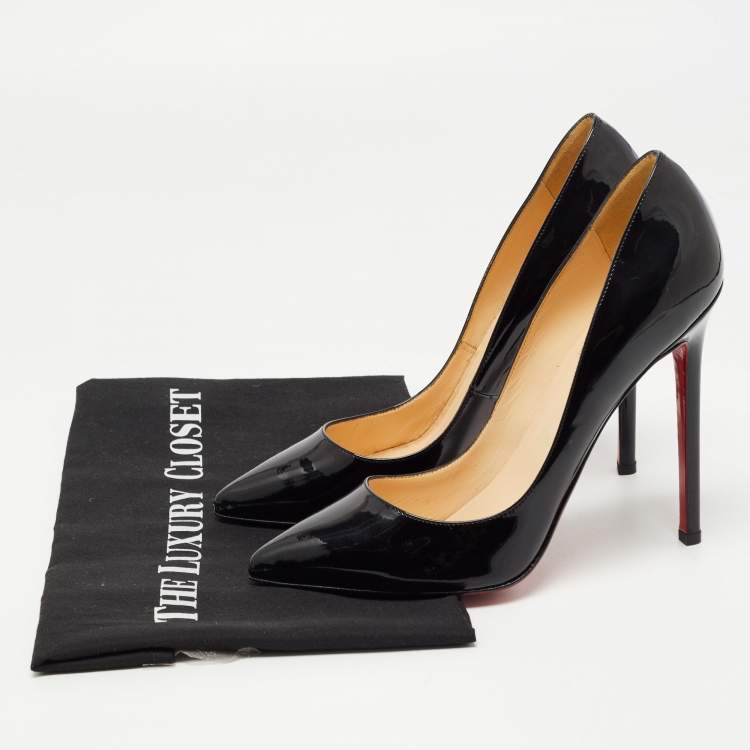 Pre Owned Christian Louboutin Black Patent Pigalle Pumps Size 37.5