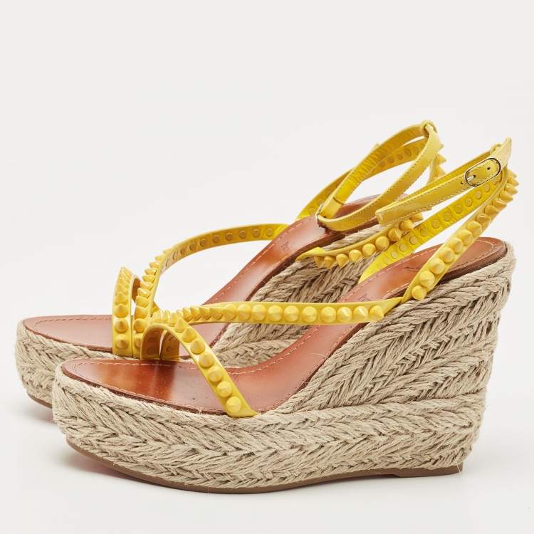 Yellow wedge sale sandals