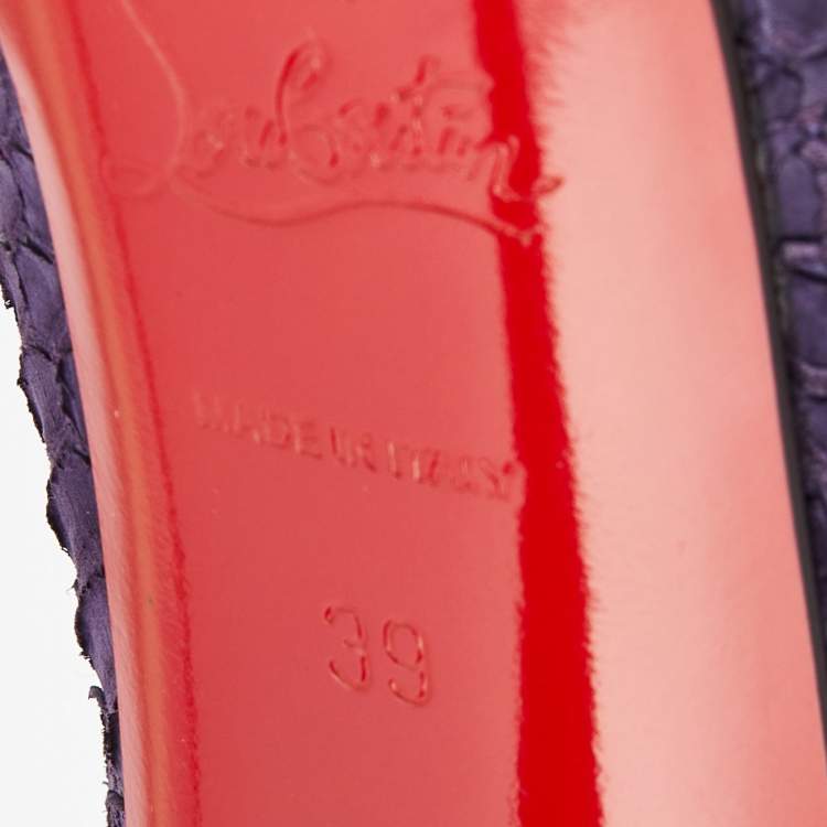 Pre Owned Christian Louboutin Purple Python Daffodile Pumps Size 39