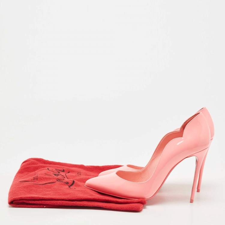 Pre Owned Christian Louboutin Pink Patent Leather Hot Chick Pumps Size 38