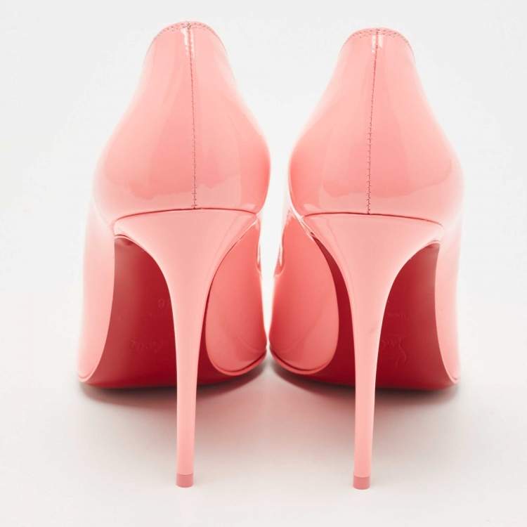 Pre Owned Christian Louboutin Pink Patent Leather Hot Chick Pumps Size 38