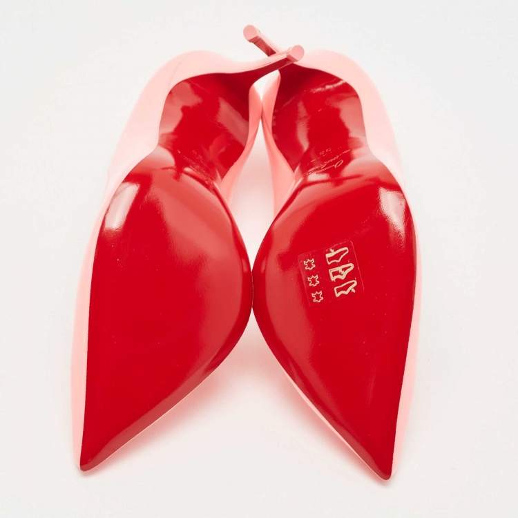 Pre Owned Christian Louboutin Pink Patent Leather Hot Chick Pumps Size 38