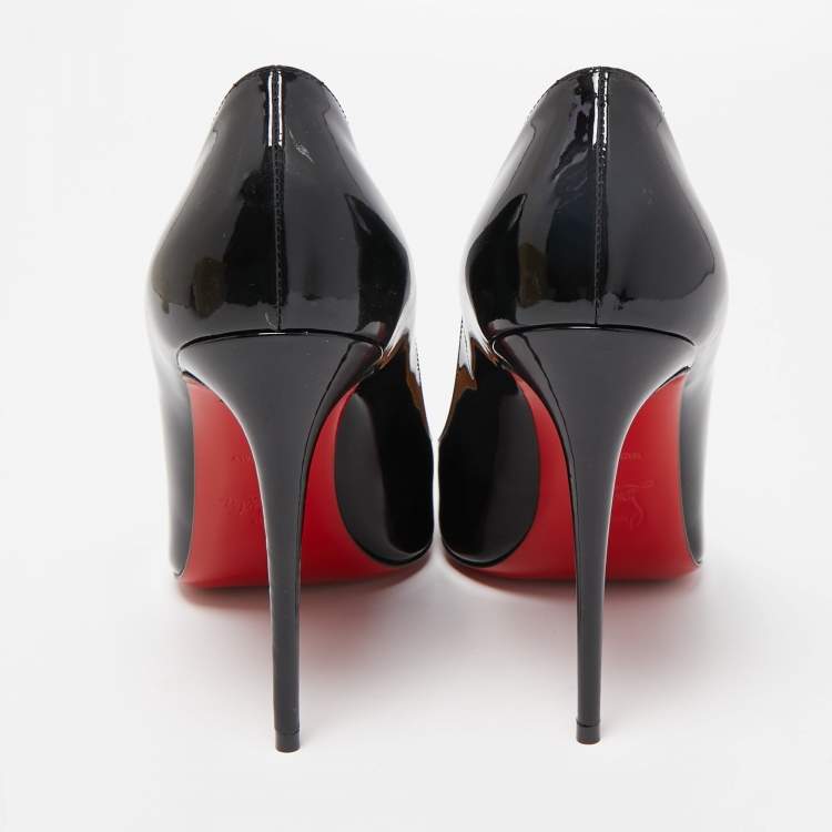 Pre Owned Christian Louboutin Black Patent Leather So Kate Pumps Size 40