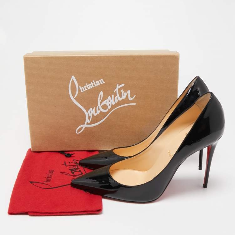 Pre Owned Christian Louboutin Black Patent Leather So Kate Pumps Size 40