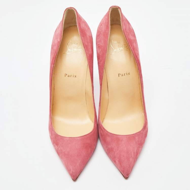 Pre Owned Christian Louboutin Pink Suede Pigalle Follies Pumps Size 42