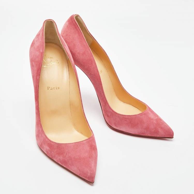 Pre Owned Christian Louboutin Pink Suede Pigalle Follies Pumps Size 42