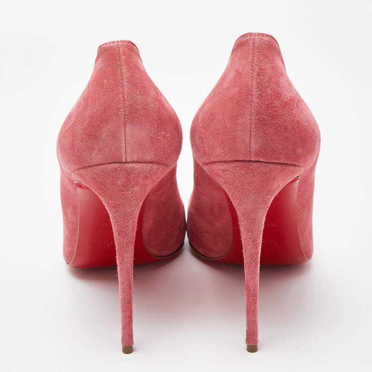 Pre Owned Christian Louboutin Pink Suede Pigalle Follies Pumps Size 42