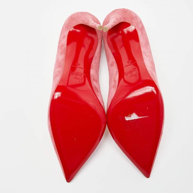 Pre Owned Christian Louboutin Pink Suede Pigalle Follies Pumps Size 42