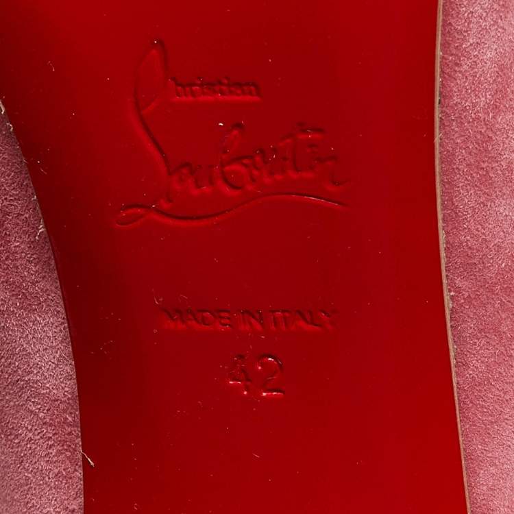 Pre Owned Christian Louboutin Pink Suede Pigalle Follies Pumps Size 42