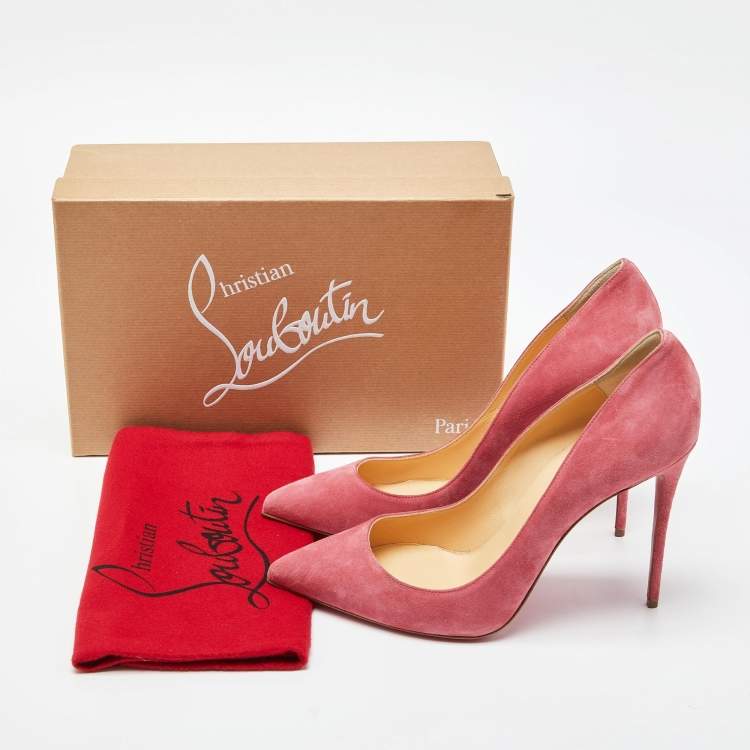 Pre Owned Christian Louboutin Pink Suede Pigalle Follies Pumps Size 42