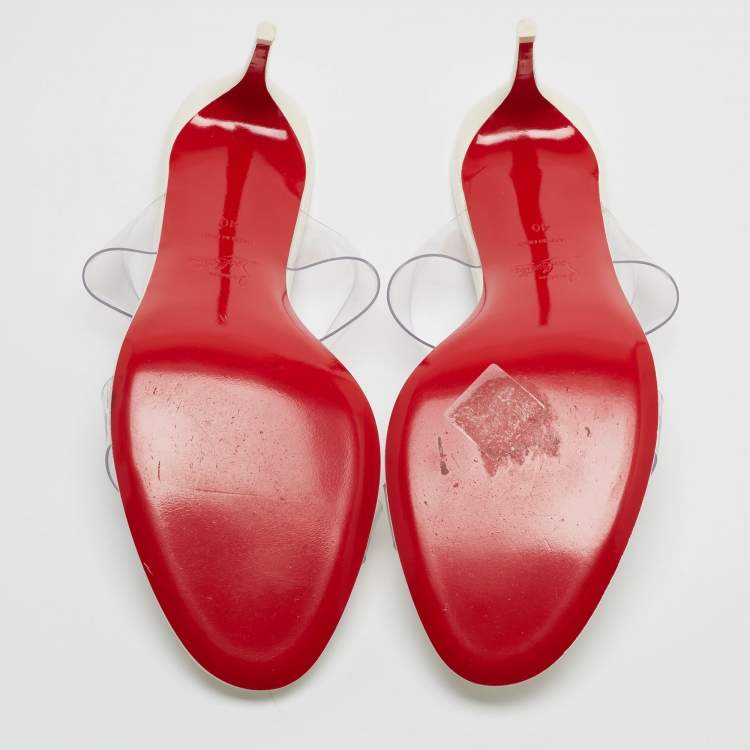 Pre Owned Christian Louboutin Transparent PVC Just Nothing Sandals Size 40