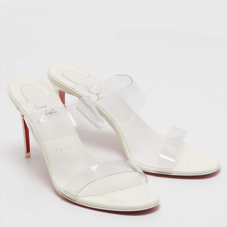 Pre Owned Christian Louboutin Transparent PVC Just Nothing Sandals Size 40