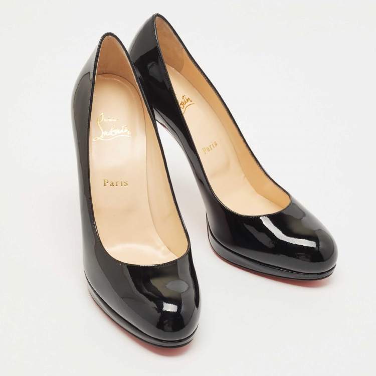Pre Owned Christian Louboutin Black Patent Leather New Simple Pumps Size 41