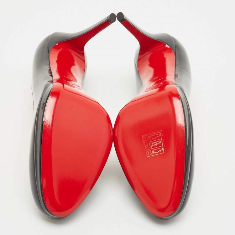 Pre Owned Christian Louboutin Black Patent Leather New Simple Pumps Size 41