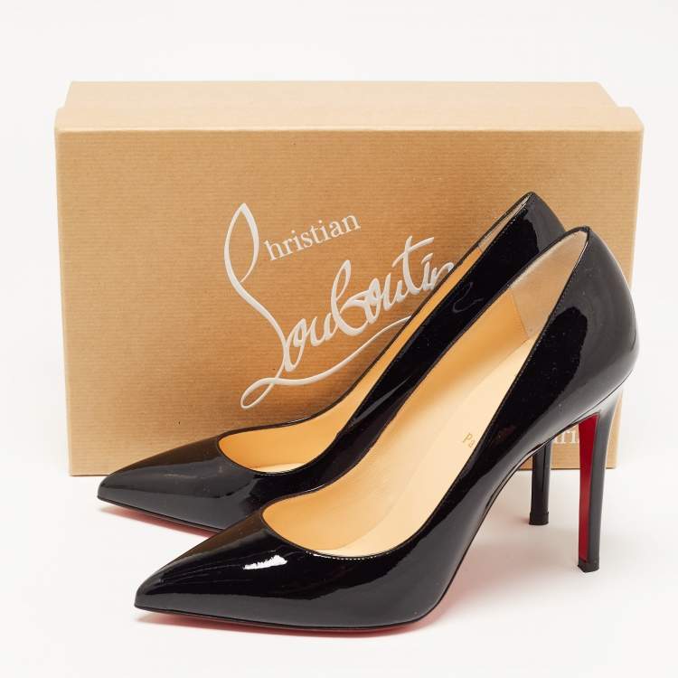 مملوكة مسبقًا Christian Louboutin Black Patent Leather Pigalle Pointed Toe Pumps Size 40