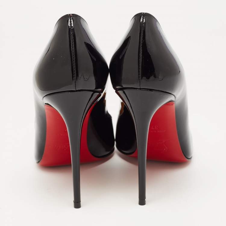 مملوكة مسبقًا Christian Louboutin Black Patent Hot Chick Pumps Size 37