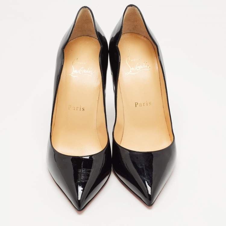 مملوكة مسبقًا Christian Louboutin Black Patent Hot Chick Pumps Size 37