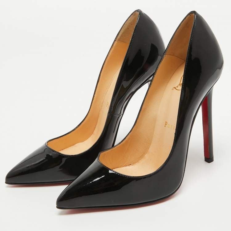 Pre Owned Christian Louboutin Black Patent Leather Pigalle Pumps Size 37