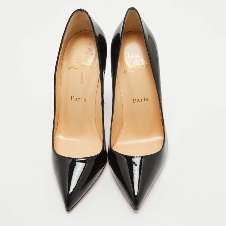 Pre Owned Christian Louboutin Black Patent Leather Pigalle Pumps Size 37