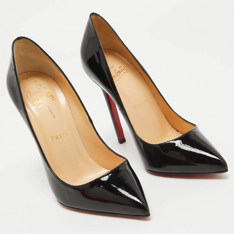 Pre Owned Christian Louboutin Black Patent Leather Pigalle Pumps Size 37