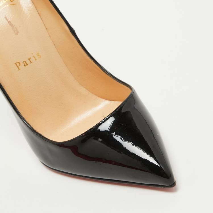 Pre Owned Christian Louboutin Black Patent Leather Pigalle Pumps Size 37