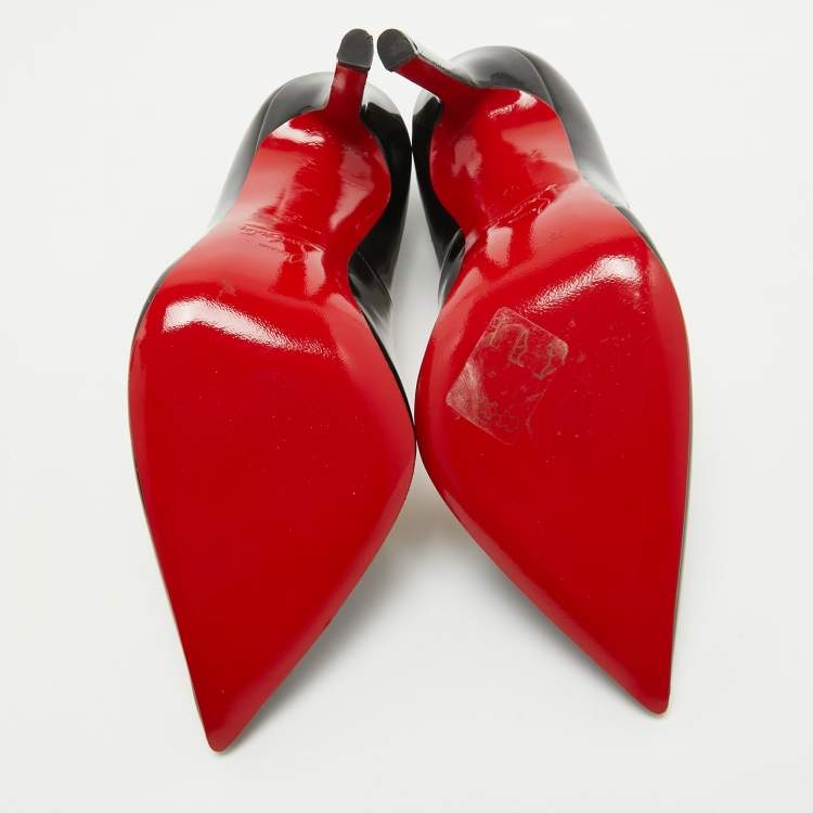 Pre Owned Christian Louboutin Black Patent Leather Pigalle Pumps Size 37