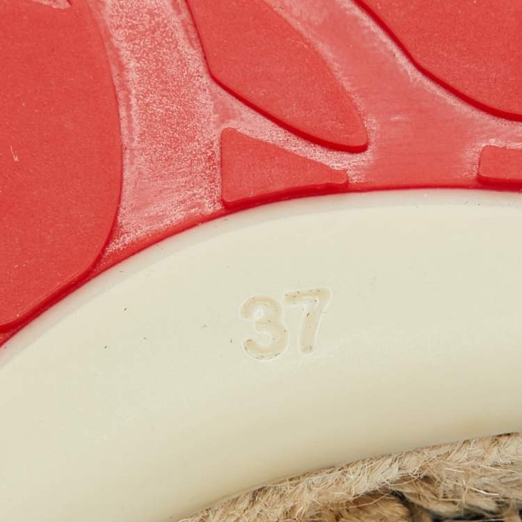 Pre Owned Christian Louboutin Blue Perforated Suede Nanou Orlato Espadrille Flats Size 37