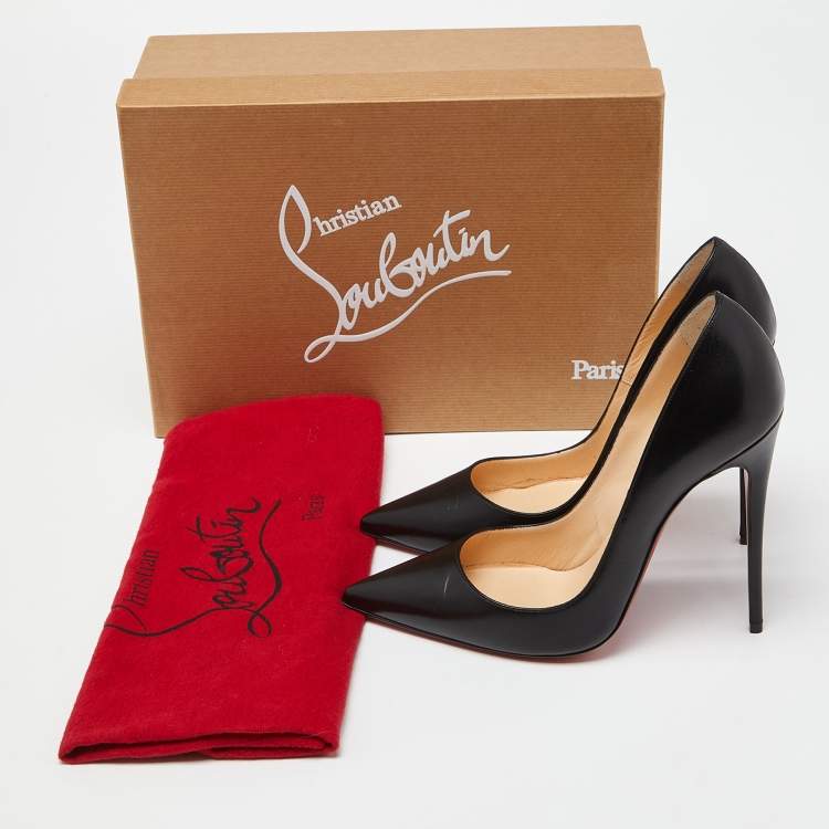 Pre Owned Christian Louboutin Black Leather Pigalle Pumps Size 38