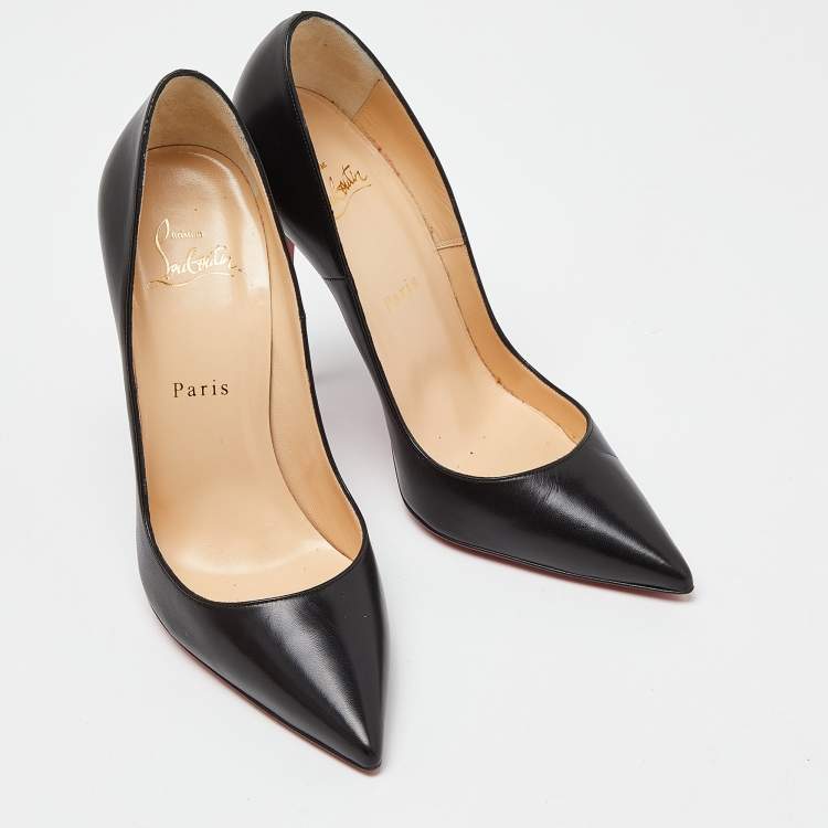 Pre Owned Christian Louboutin Black Leather Pigalle Pumps Size 38