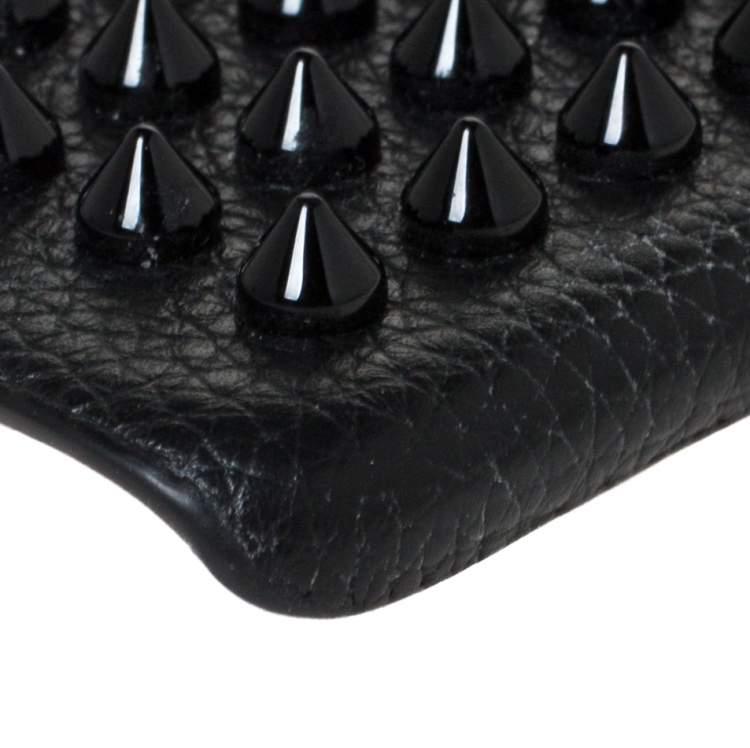 Pre Owned Christian Louboutin Black Leather Spiked iPhone 8 Case