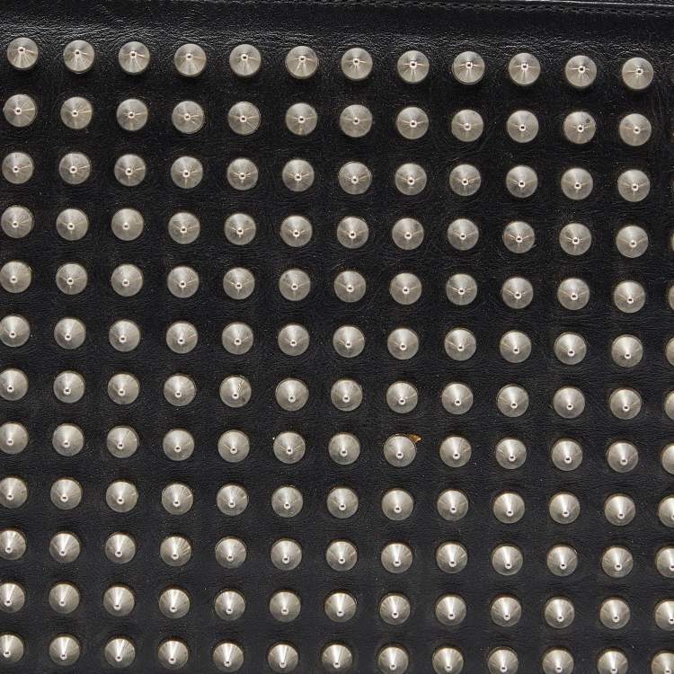 Pre Owned Christian Louboutin Black Leather Studded iPad Case
