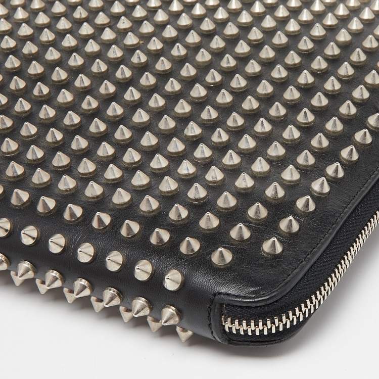 Pre Owned Christian Louboutin Black Leather Studded iPad Case