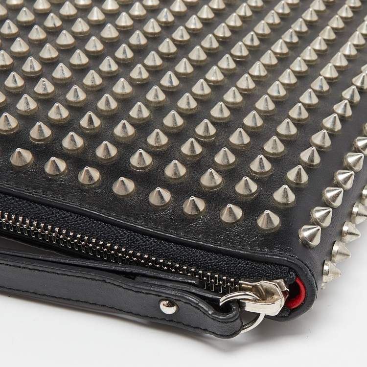 Pre Owned Christian Louboutin Black Leather Studded iPad Case