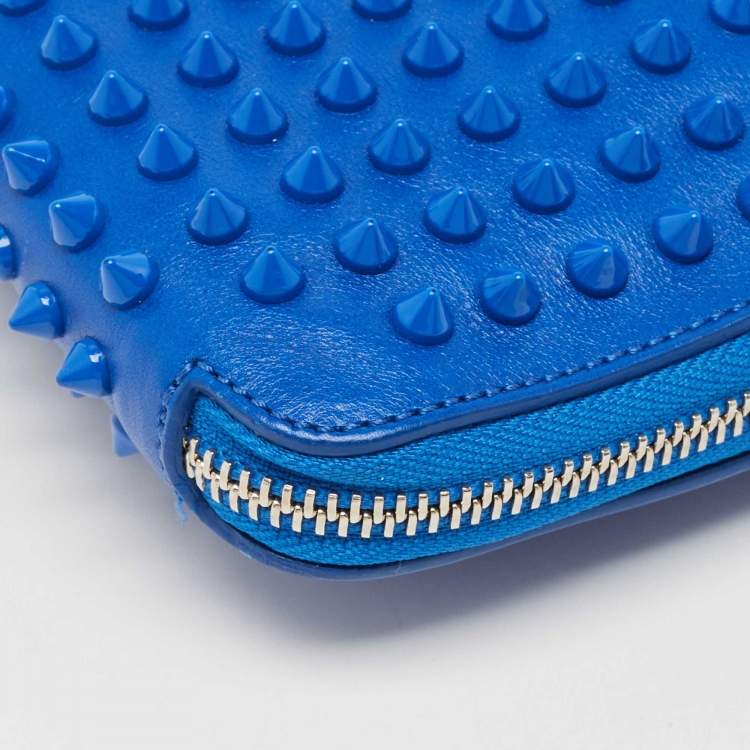 Pre Owned Christian Louboutin Blue Leather Studded iPad Case