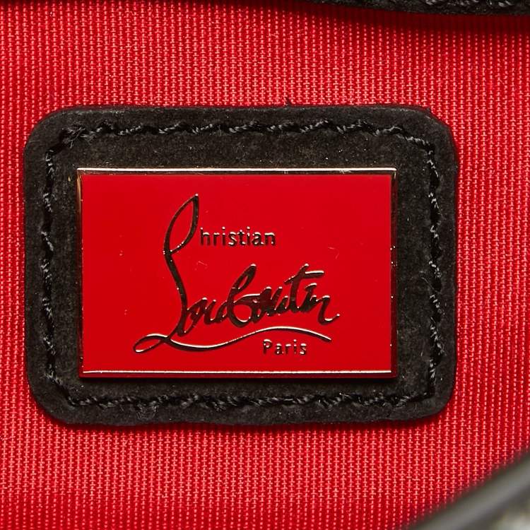 Pre Owned Christian Louboutin Gold/Blue Printed Glitter Riviera Clutch Bag