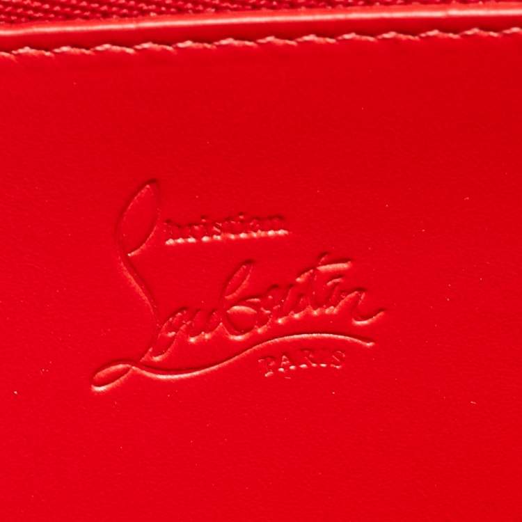 Pre Owned Christian Louboutin Blue Denim Mix Pearl Panettone Continental Wallet