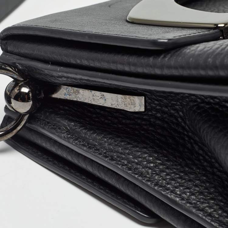 Pre Owned Christian Louboutin Black Leather Mini Passage Shoulder Bag