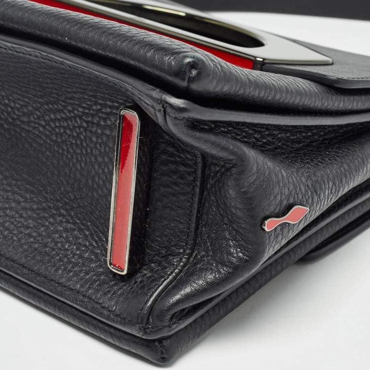 Pre Owned Christian Louboutin Black Leather Mini Passage Shoulder Bag