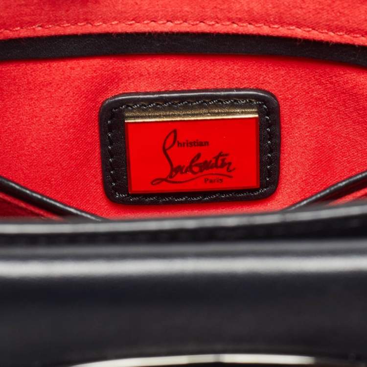 Pre Owned Christian Louboutin Black Leather Mini Passage Shoulder Bag