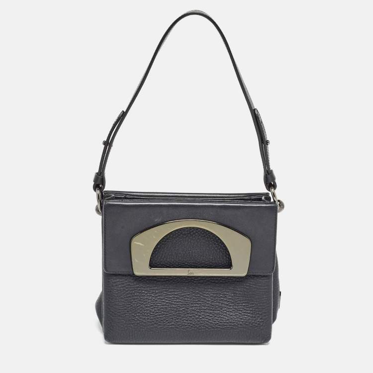 Pre Owned Christian Louboutin Black Leather Mini Passage Shoulder Bag