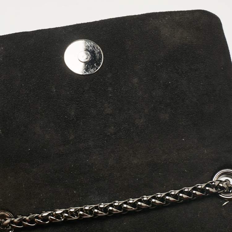 Pre Owned Christian Louboutin Black Leather Suede Sweet Charity Shoulder Bag