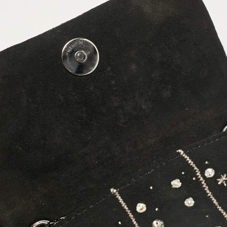 Pre Owned Christian Louboutin Black Leather Suede Sweet Charity Shoulder Bag